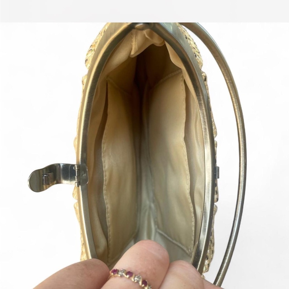 woven rattan bag with gold-toned hardware - Picture 4 of 6